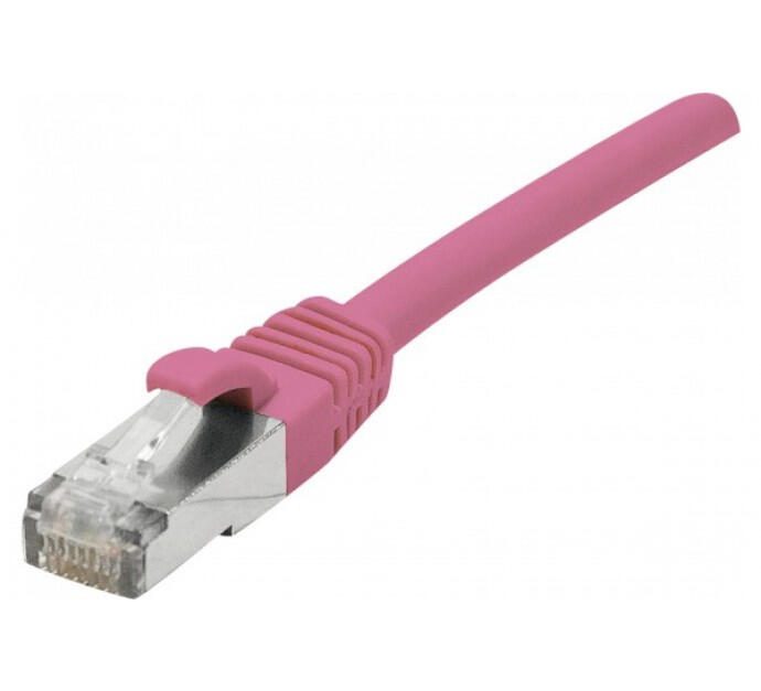 exertisConnect Exertis Connect Patchkabel Cat. 6A, S/FTP (PiMF), halogenfrei, mit Rastnasenschutz, rosa, 1,5 m AM854377E