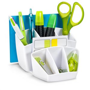 cep Schreibtisch-Organizer 1005800021, Gloss, Kunststoff, 6 Fächer, polarweiß