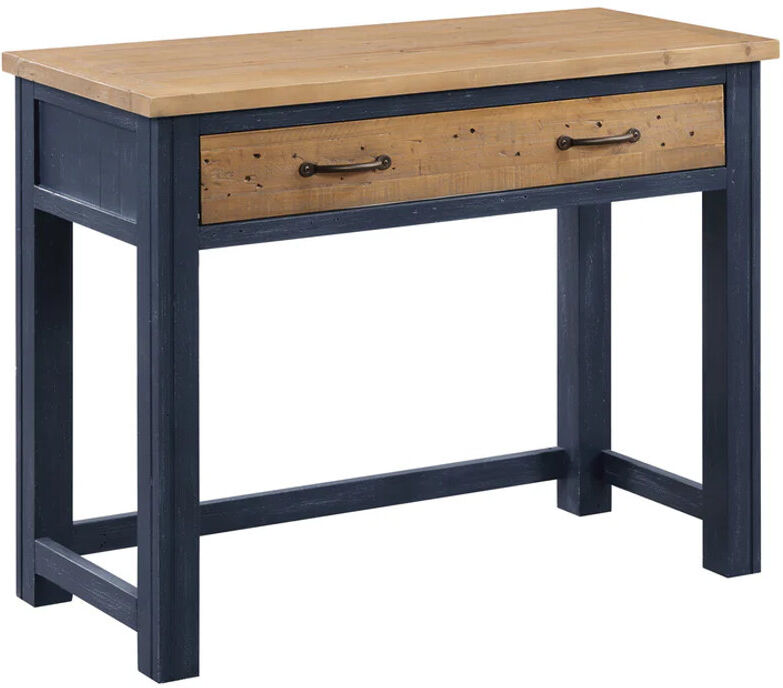 Union Rustic Kamakou Solid Wood Solid Wood Writing Desk Blue/Natural Wood