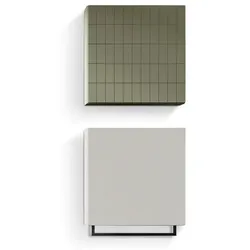 Hängeschrank-Kombination Pixel 02 Lack Grün / Grau