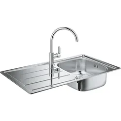 Spülen Bundle Grohe Bau Edelstahlspüle K200 + Spültischmischer Bau Edge 1613207