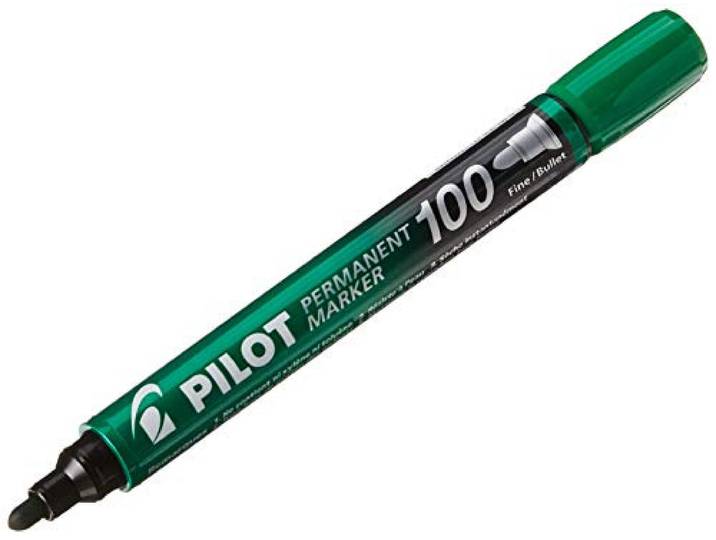 Pilot SCA-100-G Permanent Markers, Conische Punt, Groen, 12 Stuk
