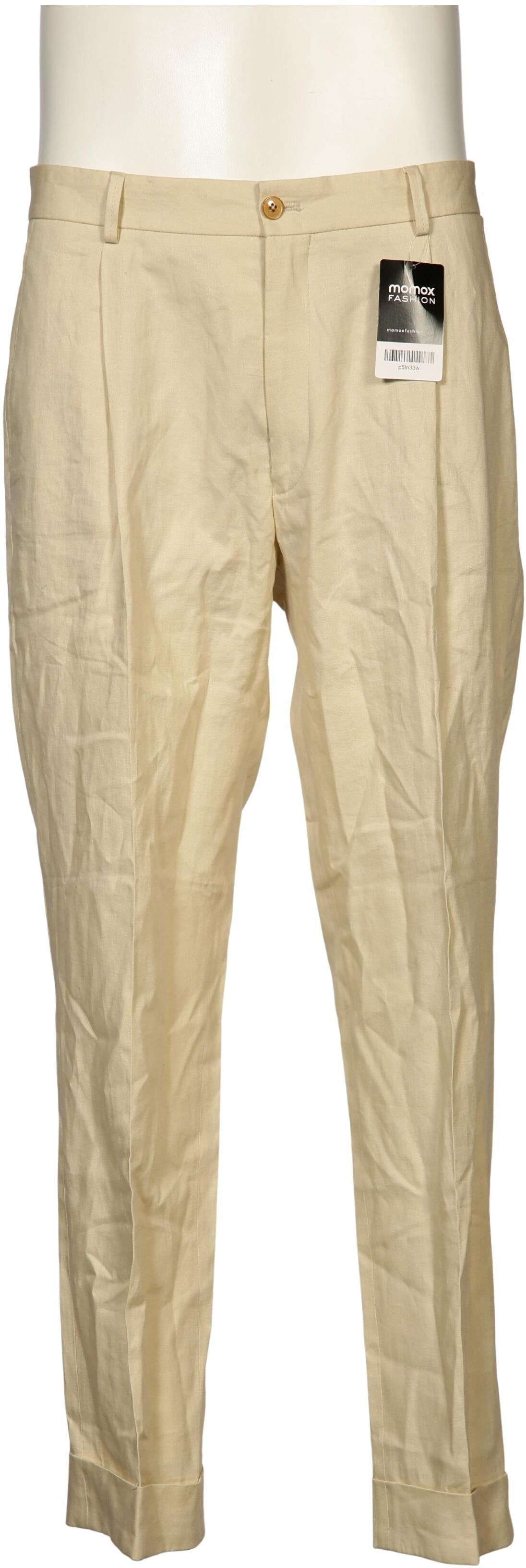 THE Savile ROW Company Herren Stoffhose, Beige, Lang-Gr. EU 106, Leinen / Baumwolle / Elasthan / Synthetik - Second Hand