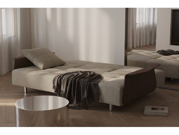 Schlafsofa I Webstoff Beige Webstoff Bouclè 245 x 79 x 114cm mit Schlaffunktion Modern