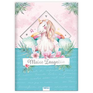 Trötsch Zeugnismappe 80823N, Einhorn, A4, Sichtbuch, mit Einhorndesign, mit 10 Hüllen