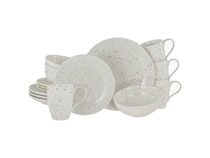 Creatable Kombiservice Confetti, Creme, Keramik, 16-teilig, Punkte, 300 ml,400 ml, lebensmittelecht, stapelbar, Essen & Trinken, Geschirr, Geschirr-Sets, Kombiservice