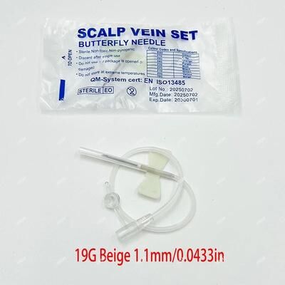 Inspired Finds Veterinary Pet Butterfly Infusion Needle Set For Safe IV Fluid Delivery 19g Beige 100pcs