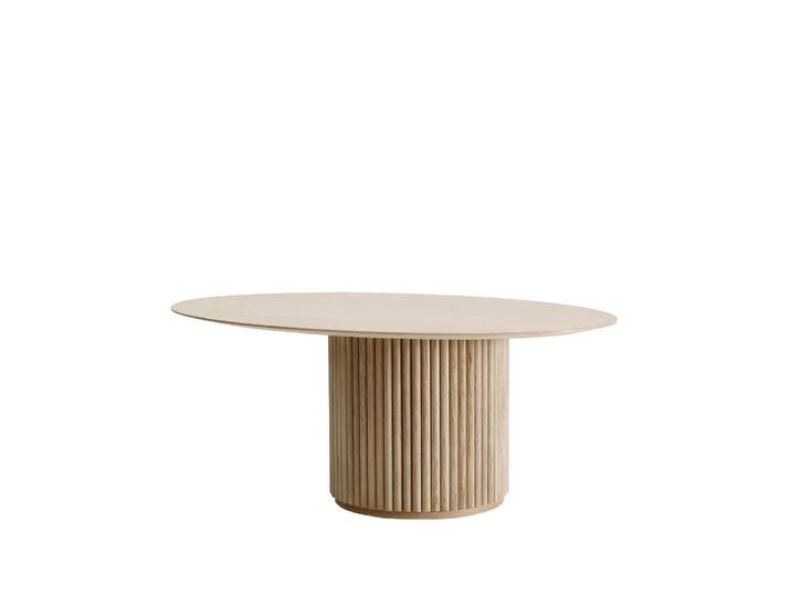 Asplund Palais Ovale Couchtisch Weiß gebeizte Eiche (p2), Gestell weiß gebeizte Eiche