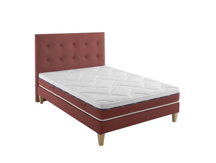 Ensemble matelas 100% latex, sommier, pieds et tête de lit Crépuscule 600 - SOMEO 140x190