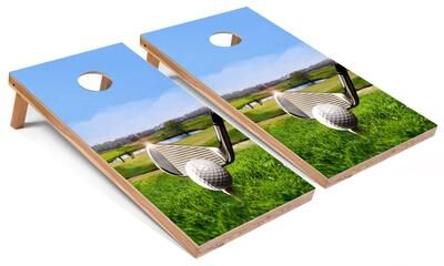 Skip's Garage Golf Course Outdoor Cornhole Set