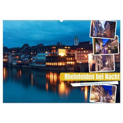 Rheinfelden bei Nacht (Wandkalender 2027 DIN A2 quer), CALVENDO Monatskalender