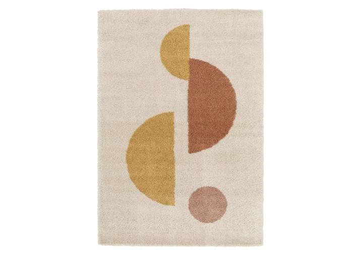 Tapis contemporain à motif géométrique - 160x230cm écru polypropylène