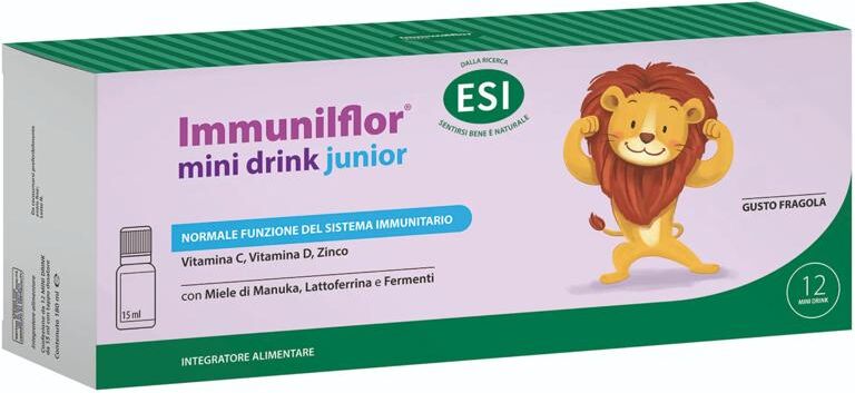 Esi Immunilflor Junior Integratore per Sistema Immunitario 12 Mini Drink