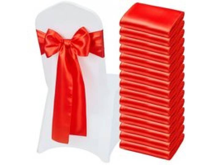 VEVOR Satin-Stuhlschärpen mit Schleifen (275x17 cm) 50 Stk. Stuhlbänder zum Binden, Stuhlbänder für Hochzeiten Partys Bankett Dekorationen Veranstaltungen Bankettstuhlbezüge, Stuhlschleifen Rot