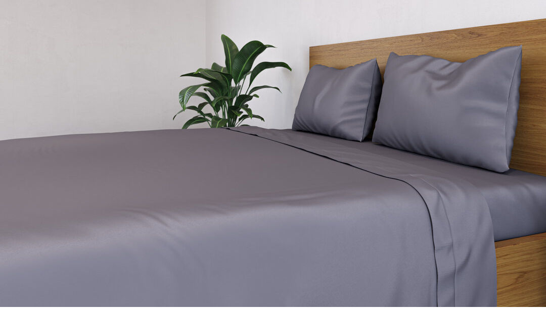 Panda 100% Rayon From Bamboo Flat Sheet - Hypoallergenic and Breathable Urban Grey Single (3')
