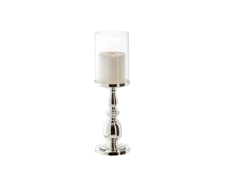 Premium Windlicht & Kerzenständer „Mascha“- edel versilbert und anlaufgeschützt Höhe 34 cm EDZARD