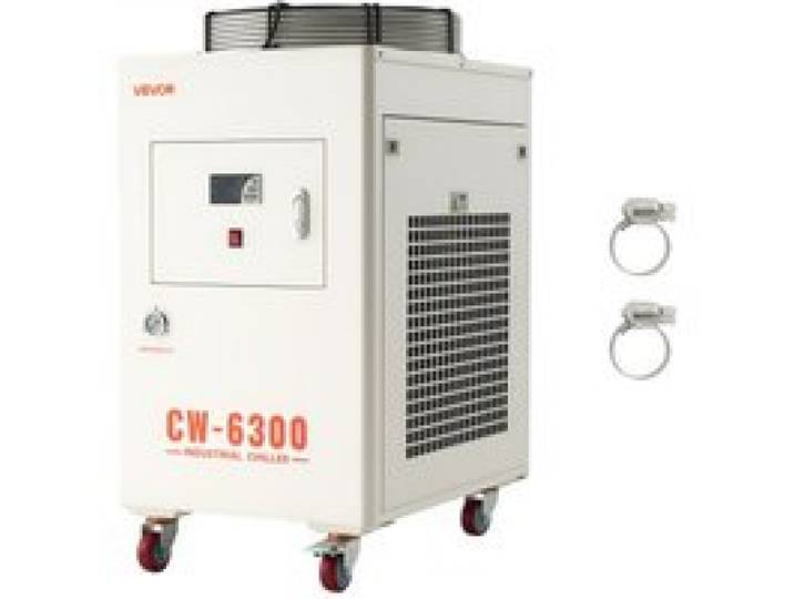 VEVOR Industrieller Wasserkühler 8 kW, Wasserkühlsystem mit Kompressor, 40 L Tank, max. Durchflussrate 70 L/min, Industrial Water Chiller für CO2-Laser-Röhrengravur- & Schneidemaschinen