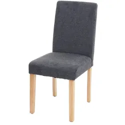 Chefgastro Esszimmerstuhl klassisch und zeitlos | HxBxT 90x43x56cm | Sitzhöhe 45cm | Stoff/Textil | helle Beine | Anthrazitgrau | Küchenstuhl Stuhl
