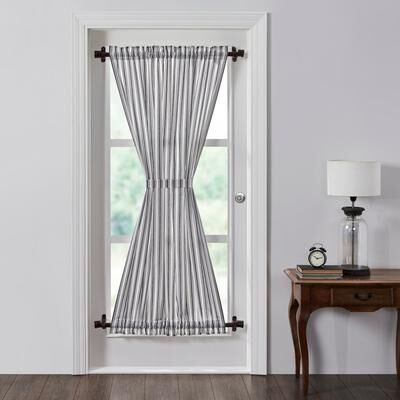 VHC Brands Sawyer Mill Black Ticking Stripe Door Panel 72x40
