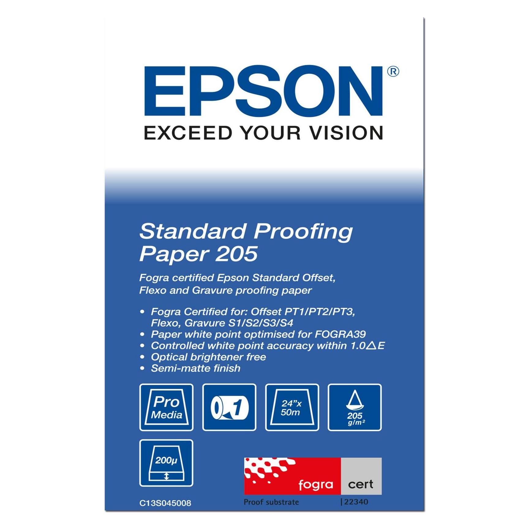 Epson Standard Proofing Paper 24" (205 g/m², 5000 cm, 61 cm) (C13S045008)