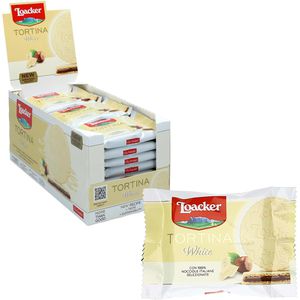 Loacker Waffeln Tortina White, Waffeltörtchen, mit Schokolade & Nougatcreme, einzeln verpackt, 504g, 24 Stück