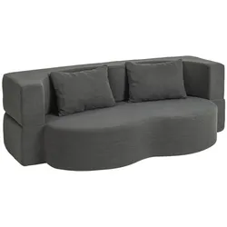 SoBuy Schlafcouch, Wohnlandschaft, Zweisitzer-Bett mit 2 Kissen Dunkelgrau 177x107x32cm Modern