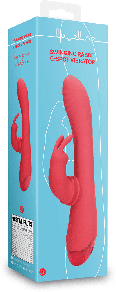 Loveline Swinging Rabbit G-Spot Vibrator - Brighto Red