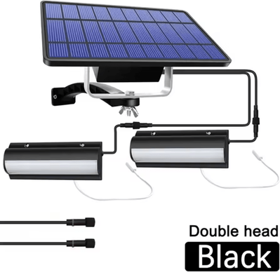 Inspire Curations Solar Pendant Shed Light With Pull Cord Waterproof Indoor & Outdoor Solar Lamp double Head Black white