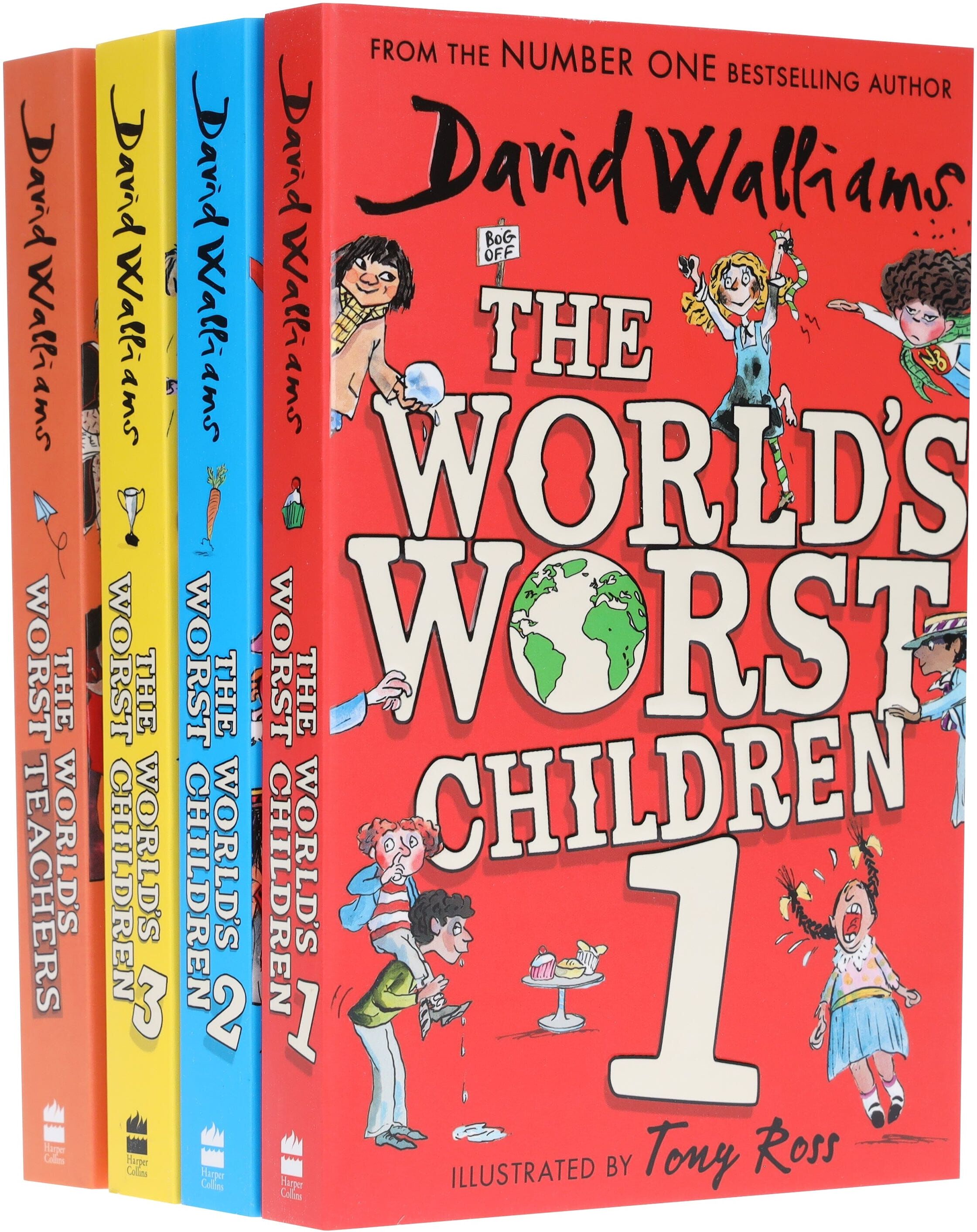 The World's Worst Children Series by David Walliams: Illustrated 4 Books Collection Set - Ages 7-12 -Paperback HarperCollins Publishers