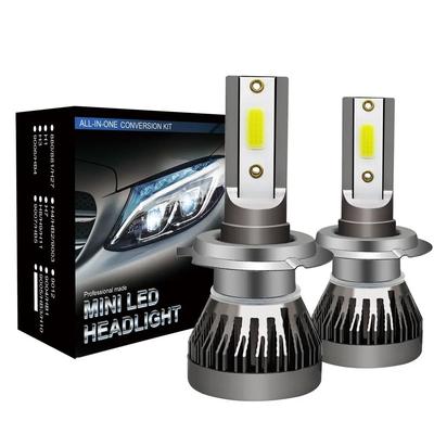 Mini LED Car Headlight Bulbs 6000LM 6000K Pair h9
