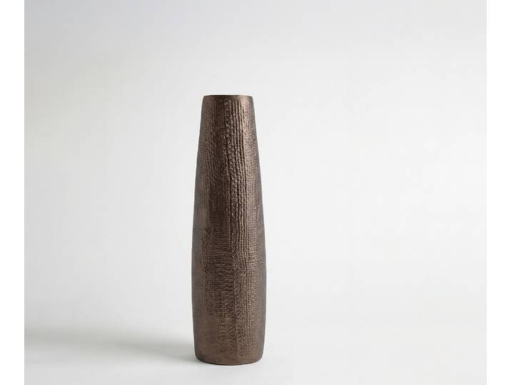 DELIFE Vase Conico B14 x T9 x H48 cm Aluminium Hämatit Gegossen, Wohnaccessoires