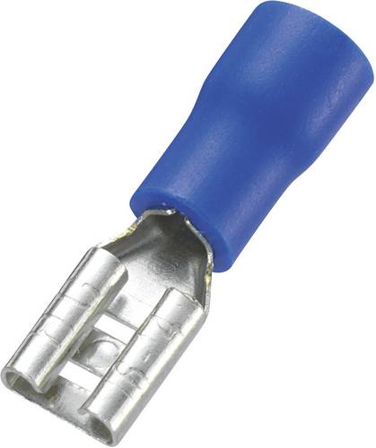 TRU Components 745180 Flachsteckhülse Steckbreite: 4.8mm Steckdicke: 0.8mm 180° Teilisoliert Blau 100St.