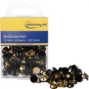 Böttcher-AG Reißzwecken, schwarz, 10 mm Kopfdurchmesser, 100 Stück