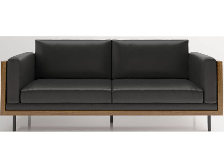 3-Sitzer PLAYBOY Shelby , schwarz, B:207cm H:83,5cm T:83cm, Sofas, 3-Sitzer, Sitzschale aus Massivholz