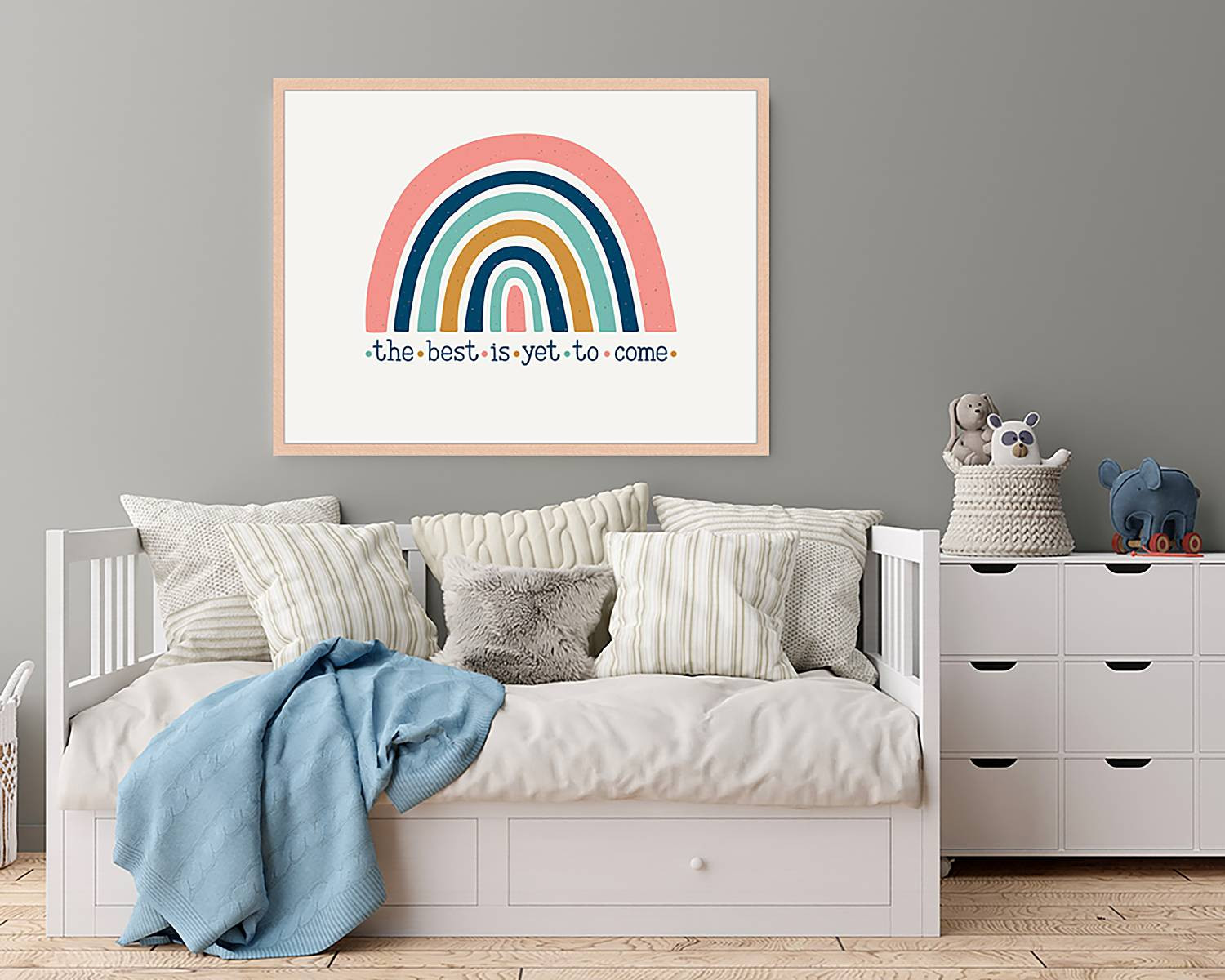home24 Wanddecoratie The Best Is Yet To Come, Multicolour, 63 x 83 cm