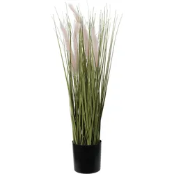 Künstliches Ziergras 55cm - Pflegeleichte Kunstpflanze für Allergiker & Haustiere - Täuschend echt, hygienisch, geruchsneutral - 10x9.5cm Topf