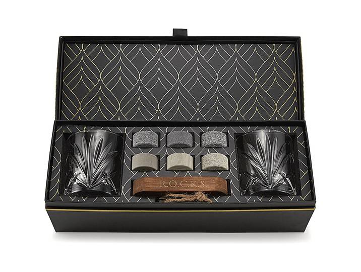 Palm Whiskeygläser mit Kühlsteinen Geschenkset