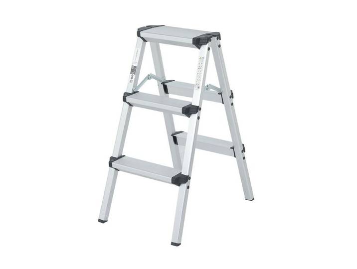 STEP Marchepied double pliable en aluminium 3 marches