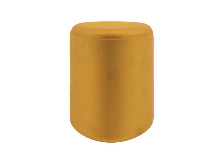 Pouf triangulaire en velours jaune