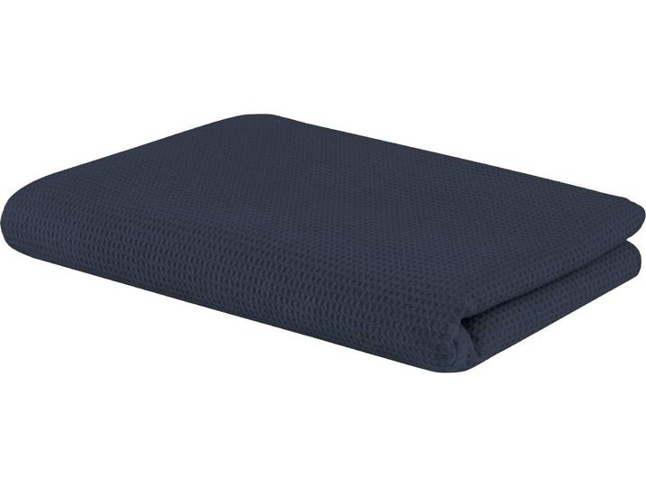 Wohndecke SETEX Waffeldecke , blau (navy), B:150cm L:200cm, Baumwolle, Wohndecken, Wohndecke, aus Waffelpiqué, auch als Tagesdecke geeignet, Kuscheldecke