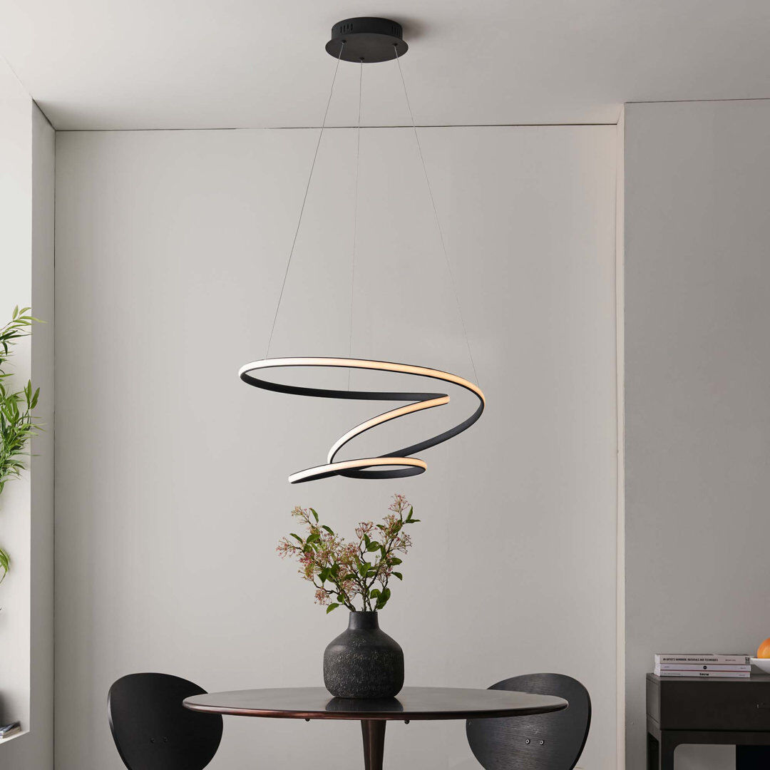 Ivy Bronx Hedy 1 - Light LED Unique/Statement Pendant Black;White 50cm H X 62cm W X 62cm D