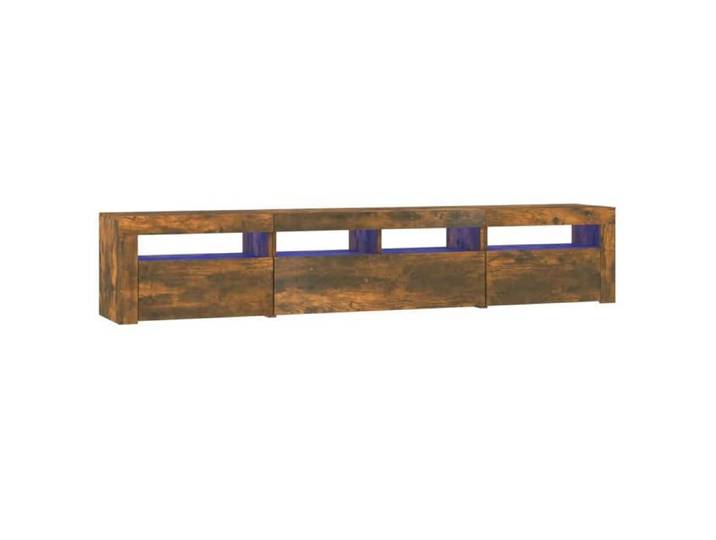 NOUVEAU Meuble télé - Meuble TV - Console TV - avec lumières LED - Console TV - Chêne fumé - 210x35x40cm 69574