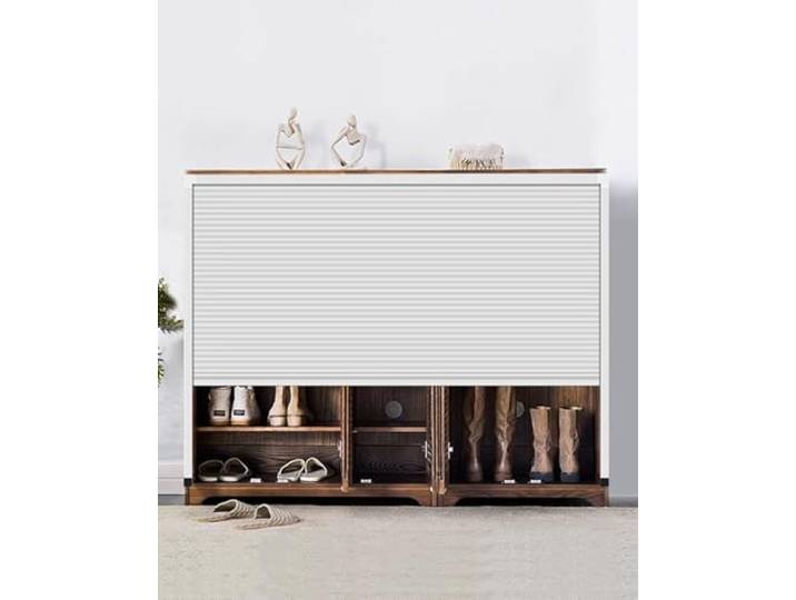 ZIMGOD Falttür Innentüren Faltbare Falttür für Schränke Ohne Bohren, Weiße Schranktür für Kleiderschrank, Individuelle Falttüren, Schiebegitter für Den Hauseingang(130x110cm/51.2x43.3)