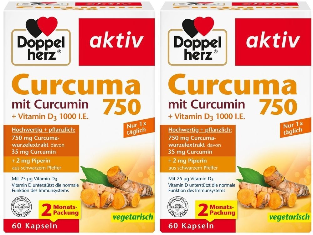 Doppelherz® aktiv Doppelherz aktiv Curcuma 750 x2 2x60 St Kapseln