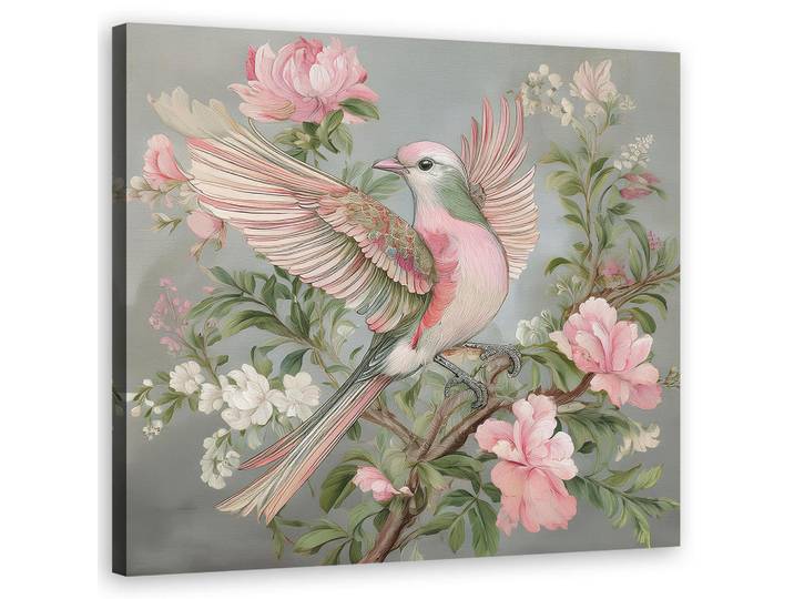 Feeby Wandbild shabby chic vogel, Pink, Religion/Spiritualität, Rechteckig, 50x50 cm, Bilder & Rahmen, Bilder, Leinwandbilder