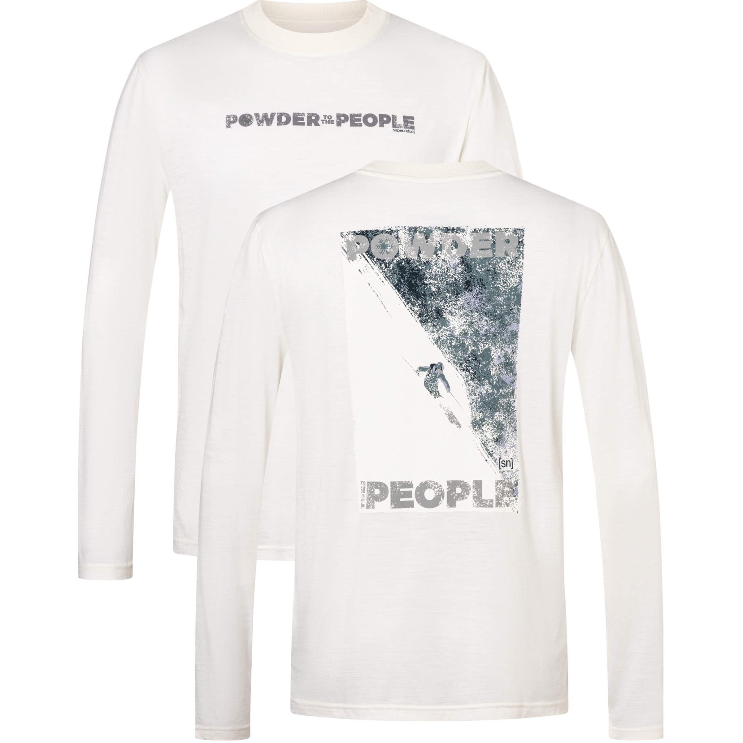 Super.Natural Powder To The People J Herren Longsleeves weiss Größe S Lifestyle Hautfreundlich Merinowolle