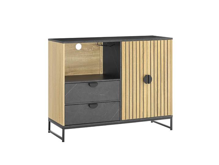 Buffet bas à deux tiroirs 107x40x85.4cm industriel