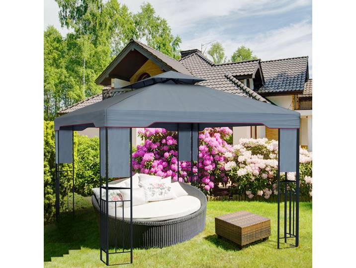 Deluxe Gartenpavillon 4 x 3 m, anthrazit