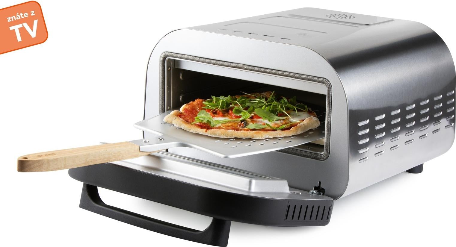 Domo DO9289PZ Pizzaoven, Roestvrij staal, Zwart