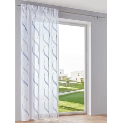 Gardine HEINE HOME Gr. 4, weiß (weiß, bedruckt), B:130cm H:245cm, Polyester, Gardinen, Gardine